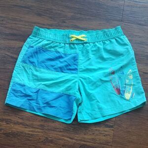Armani Junior Boys Teal Aqua Mesh Summer Outdoor Adventures Swim Shorts Size 10A
